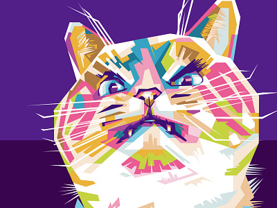 Angry Cat WPAP animal art illustration popart vector wpap