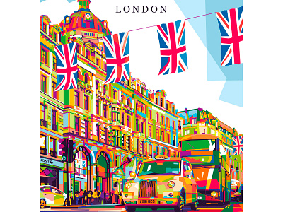 London Streets art artwork artworks illustration landmark london popart street wpap