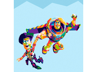 toy story art artwork colorful design illustration popart toy story wpap