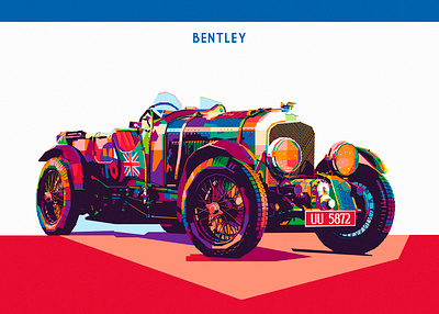 1929 Super cars artwork bentley car cars classic colorful illustration popart retro vector vintage volkswagen wpap