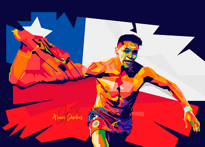 Alexis Sanchez alexis sanchez artwork chile copa america football footballer illustration popart
