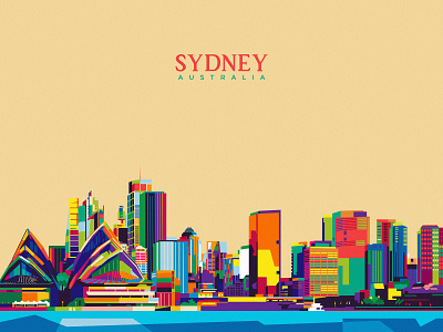 Sydney City Illustration art artwork artworked australia city city illustration cityscape colorful design illustration landmark landscape popart sydney sydney opera house wpap