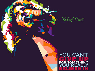 Robert Plant artwork colorful design illustration led zeppelin music popart robert plant wpap