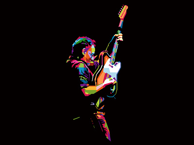 Bruce Springsteen art artwork bruce springsteen colorful guitarist illustration music popart wpap