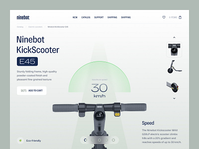 Ninebot KickScooter E45 design minimal ui