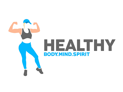 Healthy Body Mind Spirit Logo Design 2d body brand identity branding fitness flat girl gym health illustration logo logo design trace vector