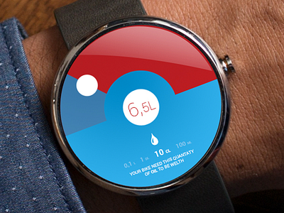 Prototype of UI in the Moto 360 for GasOil app app moto360 oil ui ux watch