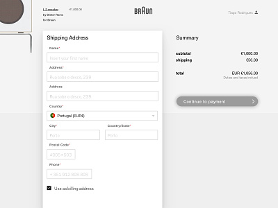 Checkout concept - Shipping step