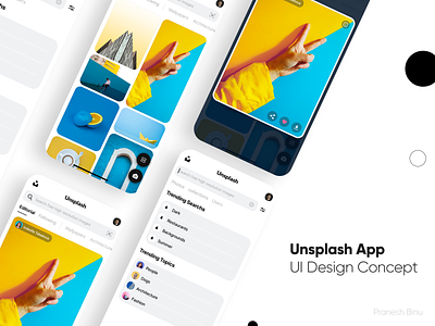 Unsplash App redesign concept design product design sketch uidesign unsplash