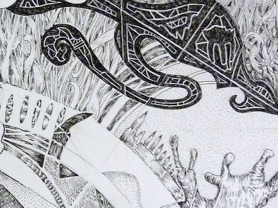 Thanatos (detail) drawing postjam thanatos