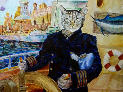 Captain Tibbs captain cat painting postjam tibbs