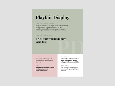 Playfair Display font playfair display template typogaphy