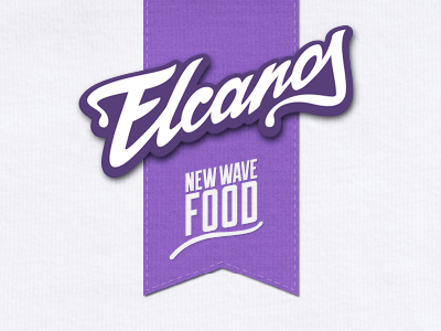 Elcanos design drawn elcanos food hand lettering logo purple wave