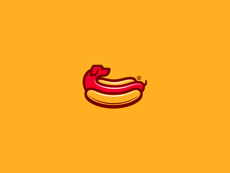 Hot Dog Logo fast food hot dog wiener sausage stand dog cart meat branding identity design logo