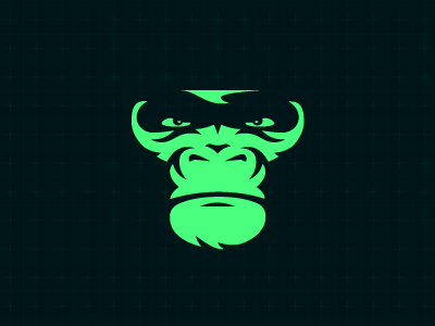 Gorilla animal character gorilla green huge logo negative sport strong