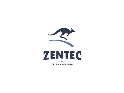 Zentec animal clean custom kangaroo letter line logo motion purple telemarketing typography zen