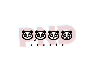 PND studio bear character creative design face four illustration logo panda pnd simple studio