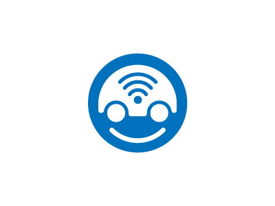 Driverless car autonomous calm car design driver driverless flat happy logo safety self driving simple