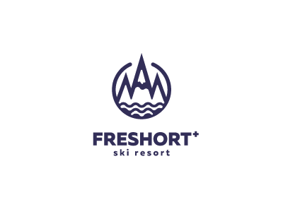 Freshort Plus center circle design flow fresh logo mountain park resort simple ski winter