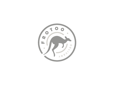 Frotoo animal circle company daily delivery fast frotoo kangaroo logo sign simple stamp