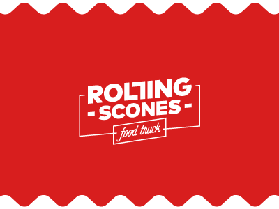 Rolling Scones day fine food logo rolling sale scones sign simple truck typography