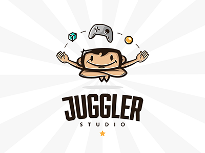 Juggler Studio arcade funny game juggler kids logo mascot play service store studio video