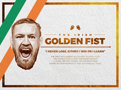 Conor McGreggor - The Irish Golden Fist boxing conor fight fist glove golden irish mcgregor mma mro2 ufc