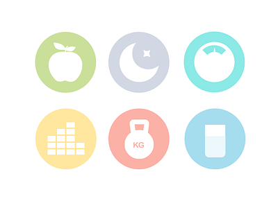 Health icons apple health icons moon nutrition scale sleep weight