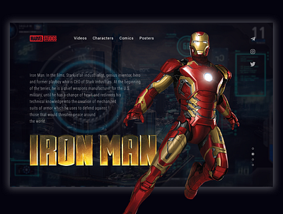 Iron Man Concept design designs homepage landing page ui ux web webdesign website website concept website design