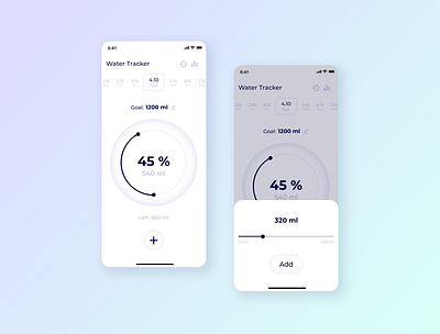 Water Tracker | Mobile App | First Screen app design designs mobile ui mobile uiux mobile ux mobileapp ui ux web webdesign