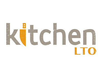 Kitchen LTO Logo dining gray grey knife logo orange restaurant texture
