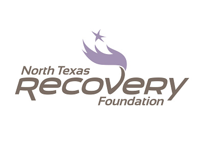 North Texas Recovery Foundation Logo Color Study addiction drug fire flame fundraising hand help lavender non profit purple star treatment