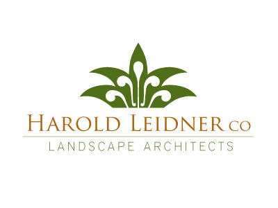 Harold Leidner Landscape Architects Logo architecture fountain green landscape logo logo design plant terra cotta water