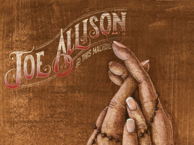 Joe Allison CD Cover Detail acrylic alt country cd cd cover country hands illustration joe allison and this machine logo manicure music oil wash packaging pray rock rosary texture the burden