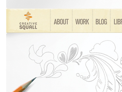 Creative Squall Site Redesign creative squall navigation pencil site design sketch web web design web site website