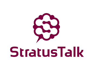 StratusTalk Logo Color 1 brain cloud hosted voip illustration logo logo mark logomark mark nucleus purple sketch stratustalk thumbnail violet