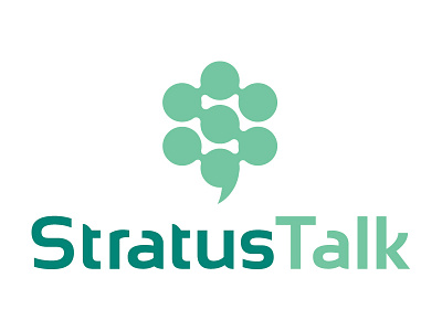 StratusTalk Final Logo blue green green hosted voip illustration logo logo mark logomark mark mint sketch stratustalk teal thumbnail