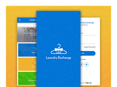 Laundry App animation design illustration logo typography ui ux web