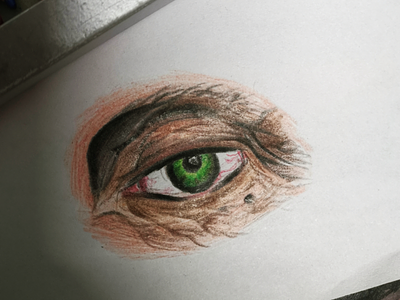 I am too old now. art artist artwork color eye handwork pencil pencil work sketch wrinkled wrinkles