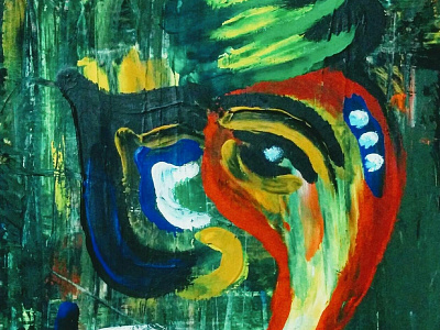 Lord Ganesha abstract fabriccolor godpainting painting