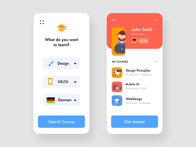 Online Course App app branding clean design dribbble flat icon illustration interface ios iphone learning app minimal mobile online course simple ux vector web