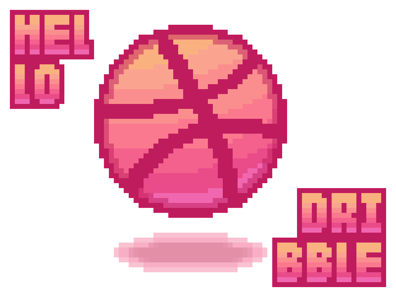 Hello dribbble! 16bit 8bit animation ball basketball firstshot game art gamedev gif icon illustration pixel art pixelart
