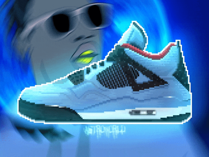 Air Jordan 4 x Travis Scott pixel illustration