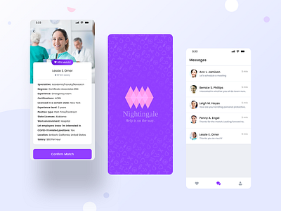 Online Nurse Hiring Modern UI app app design app ui branding design identity mobile app mobile app design typography ui