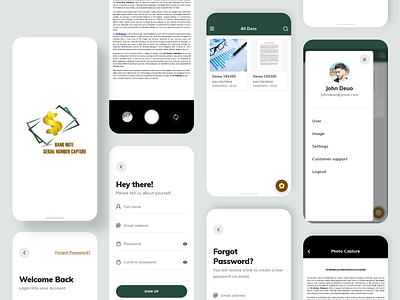 bank note serial number capture app app app design app ui branding design graphic design mobile app mobile app design mobile ui ui