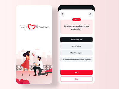 Daily Romance App app app design app ui design graphic design mobile app mobile app design mobile ui modern app design modern design ui