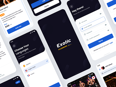 Exotic Planners App app app design app ui design graphic design mobile app mobile app design mobile ui modern design ui