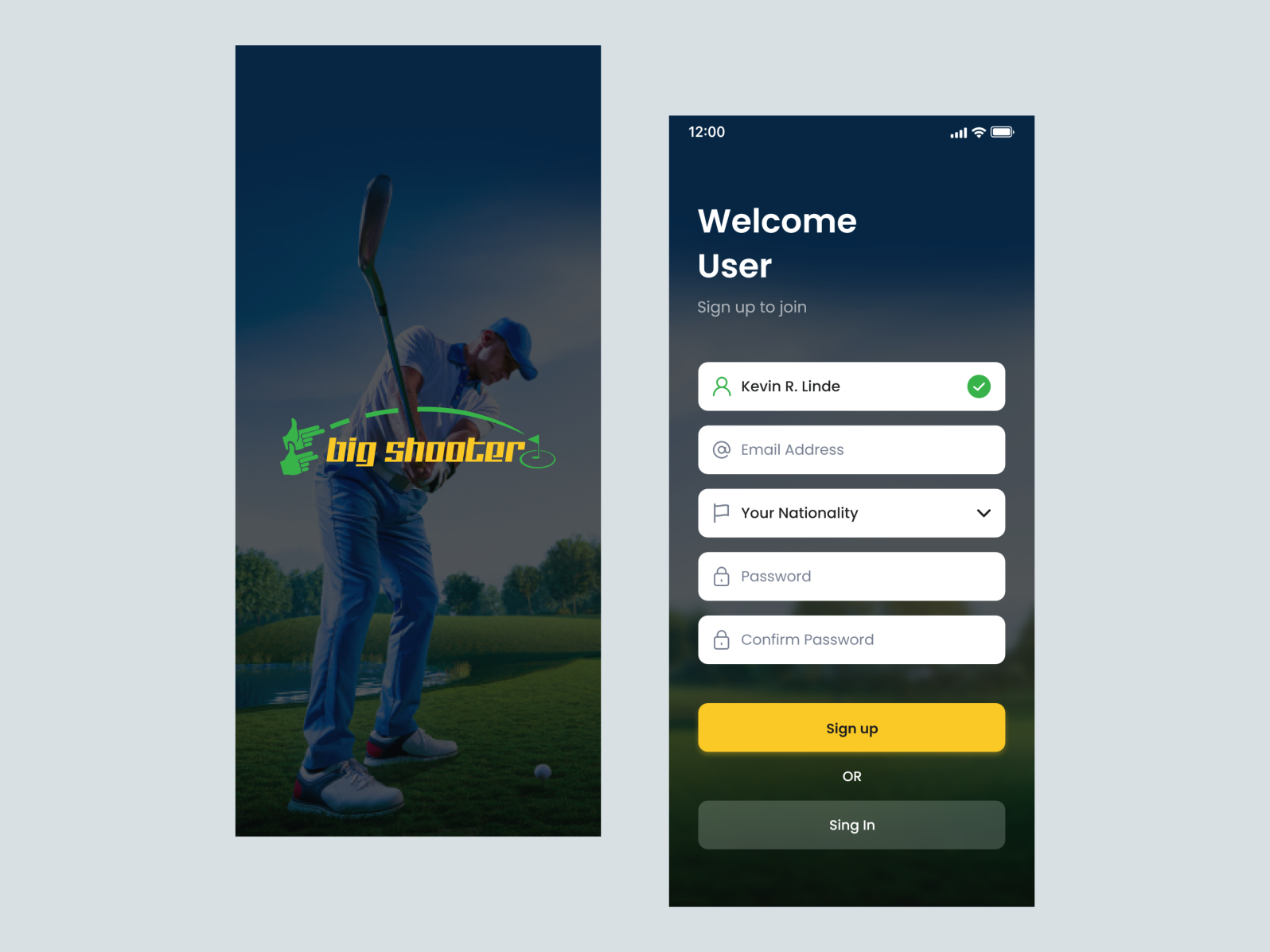 Golf score tracking application by Jenish Borad on Dribbble