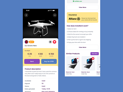 Drone - product detail page app design app ui branding design graphic design illustration logo mobile app design ui vector