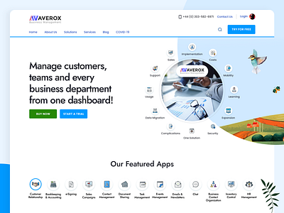 Averox Business Management - Product Page animation app design app ui branding design graphic design icon illustration logo minimal mobile app design modern design typography ui ui ux ux vector web weblayout website designq